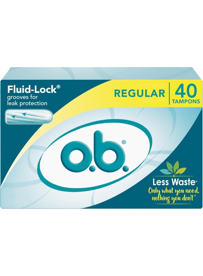 o.b. Applicator Free Digital Tampons (Regular), 40 Count - Image 1